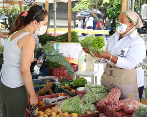 FotografoFoto Alcaldía de Medellín:Este fin de semana regresan los Mercados Campesinos a 23 plazas y parques de Medellín.
